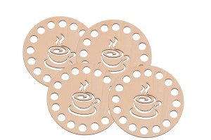 Bazy do szydełkowania ażur baza 10 cm - podkładka pod kubek, filiżankę, szklankę - zestaw 4 sztuk.