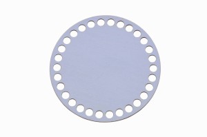 Niebieska  baza do koszyka, makrama kolorowa baza ze sklejki.