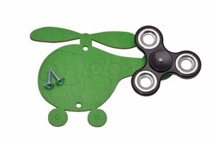Helikopter zielony, czarny spinner do tablicy manipulacyjnej.   