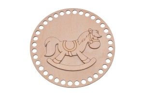 Baza do szydełkowania baza 20 cm + dekor konik, baza do koszyka ze sklejki.   