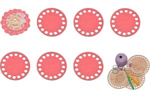 Kolorowe bazy do szydełkowania, koralowa baza 10 cm - podkładka pod kubek, filiżankę, szklankę - zestaw 6 sztuk.