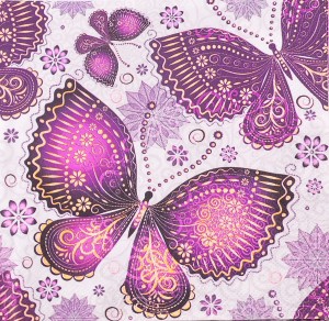 Serwetka decoupage serwetka motyw motyle odcień fioletowy S27