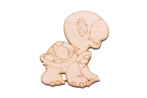 Eko dekor wesoły żółwik - scrapki ozdoby ze sklejki decoupage